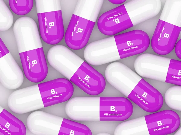 B1 ビタミン錠剤の 3 d レンダリング — ストック写真