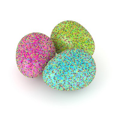  Paskalya yumurtaları şeker ile 3D render