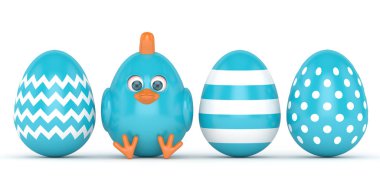 boyalı yumurta Paskalya fıstıkla 3D render