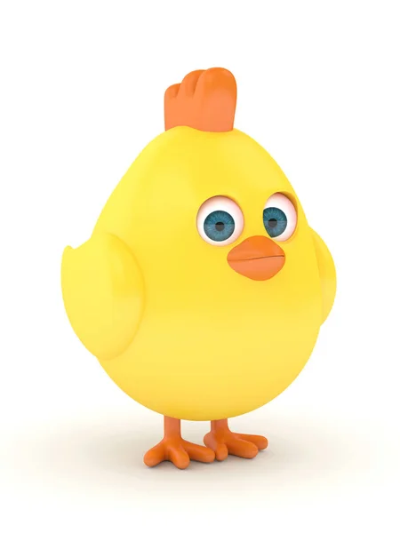 3D render påsk roliga kyckling över vita — Stockfoto