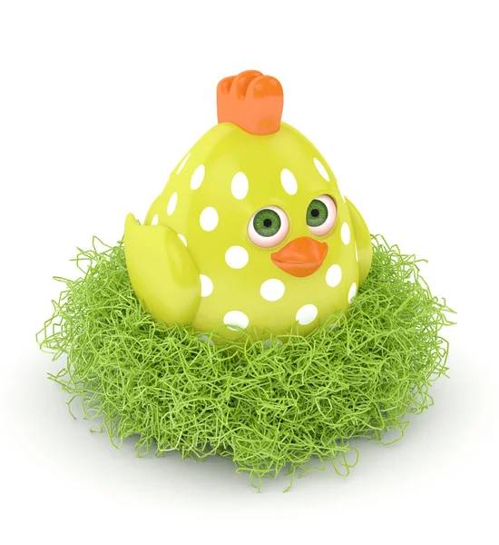3D render av påsk chick i boet — Stockfoto