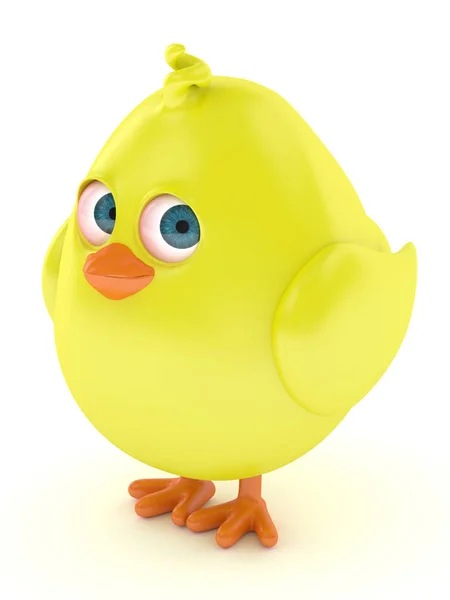 3d renderizado de Pascua divertido polluelo sobre blanco — Foto de Stock