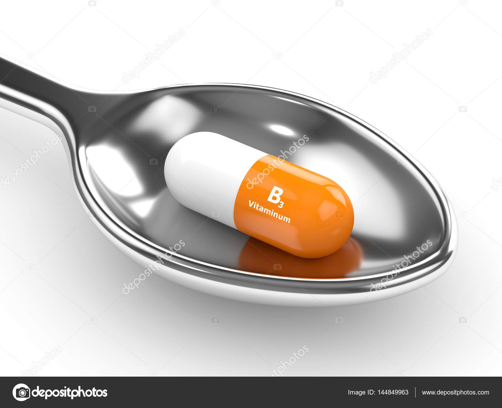 3d render of vitamin B3 pills on spoon Stock Photo by ©ayo888 144849963