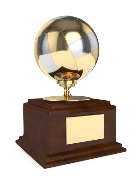 3d renderização de vôlei troféu sobre branco — Fotografia de Stock