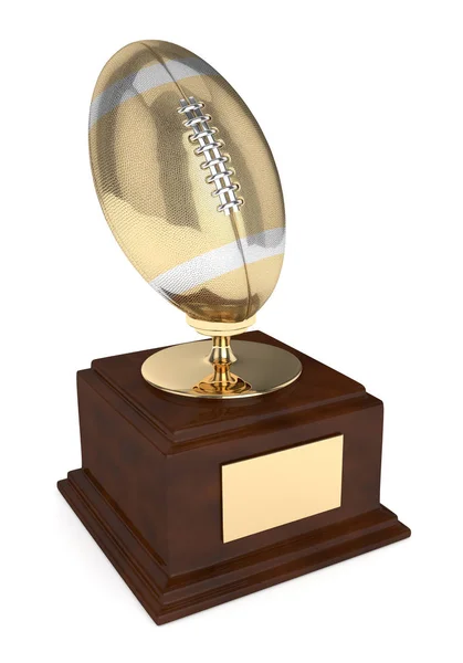 3d renderização de americano footballl troféu sobre branco — Fotografia de Stock