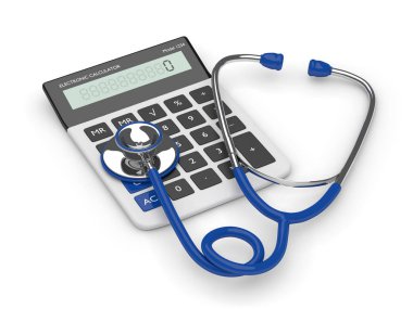 stetoskop ile kredi kartı 3D render