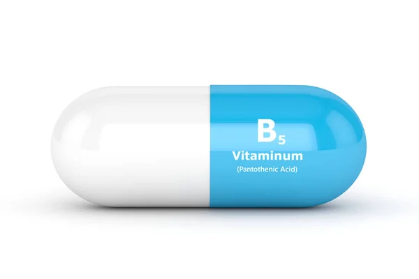 3D-Darstellung der Vitamin-b5-Pille — Stockfoto
