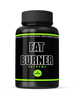 yağ yakıcı şişe beyaz üzerinde 3D render