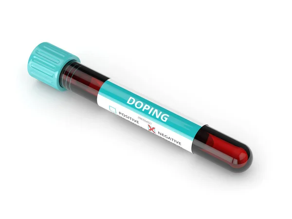 3D renderização de anti doping tubo de teste de sangue — Fotografia de Stock