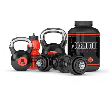 l-karnitin dumbell ve Ireland ile 3D render 