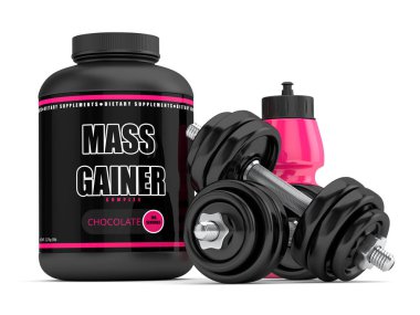 kitle gainer dumbbells ile 3D render 