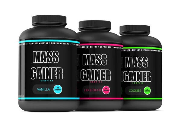 3D činí z mass gainer lahví — Stock fotografie