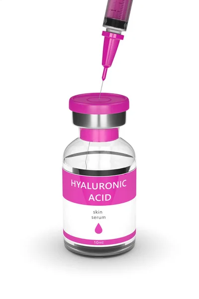 3d render of hyaluronic acid vial and syringe — Stock Photo, Image