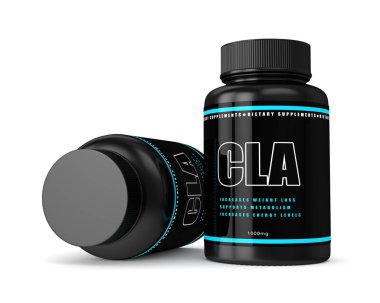 3d render of CLA supplement isolated over white clipart