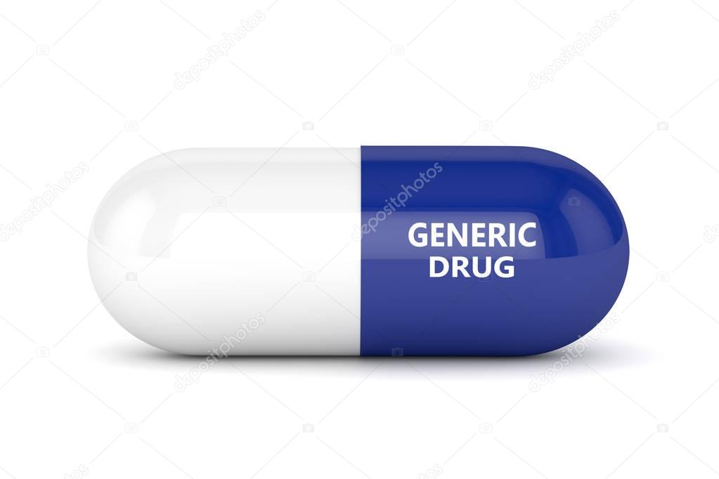 3D render of generic drug over white