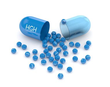 Hgh hap granülleri üzerine beyaz ile 3D render