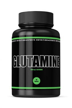 glutamin şişe hap ile 3D render