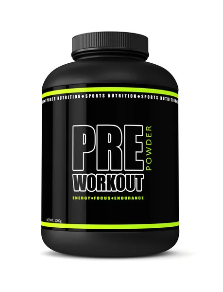 3d render of pre-workout powder in container — Stock Photo, Image