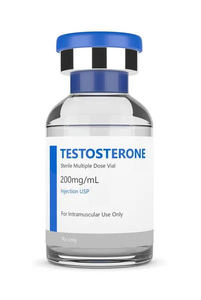 3d renderizado del vial de inyección de testosterona — Foto de Stock