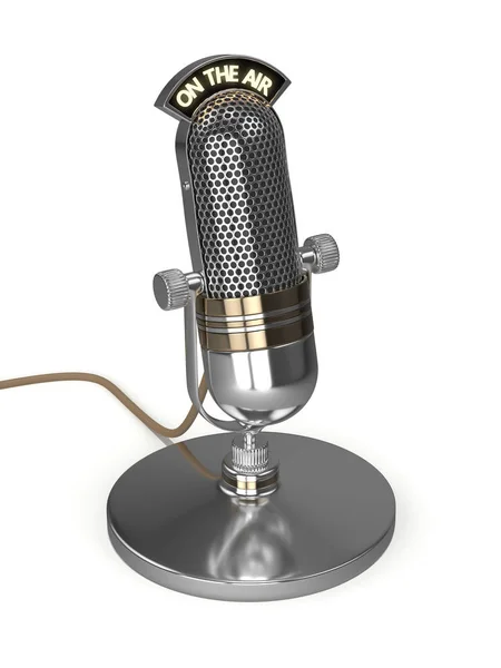 3D візуалізація старовинного мікрофона — стокове фото