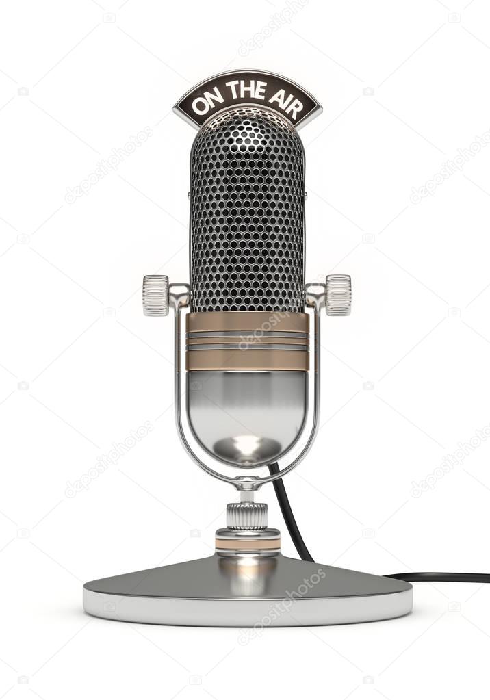 3d render of vintage microphone 