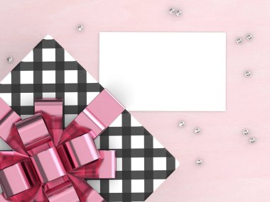 hediye boş kartı ile 3D render