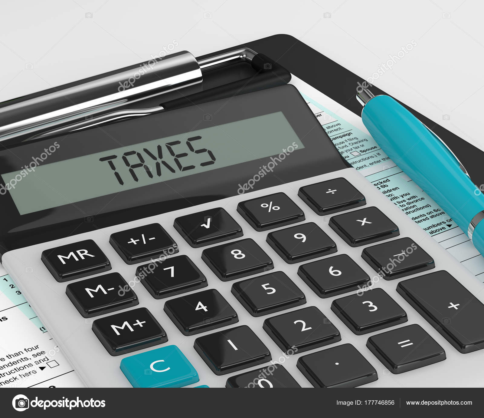 1040 bireysel gelir vergisi beyannamesi formunun 3D render ...