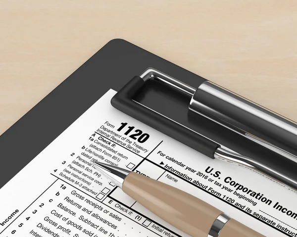 3d rendering of 1120 corporation income tax return form — Stock Photo, Image