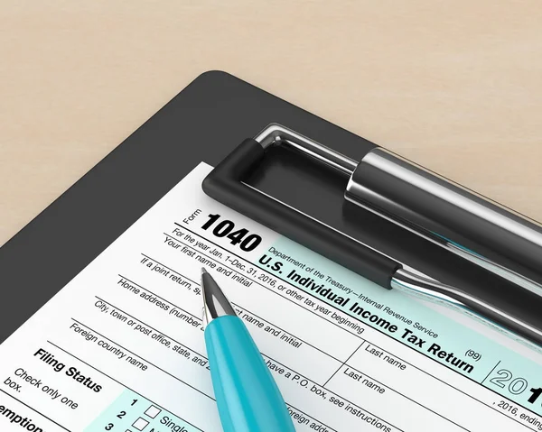 3d rendering of 1040 individual income tax return form — Stock Photo, Image