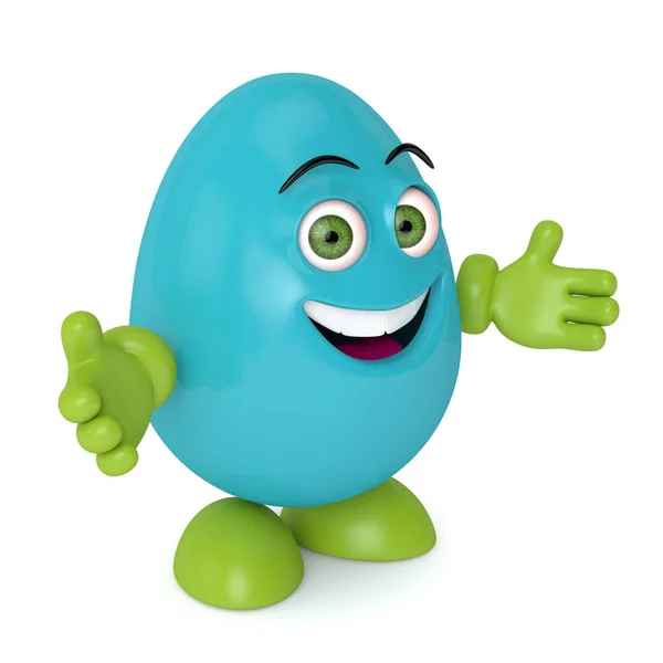 3d render of Easter cartoon egg — Stock Photo, Image