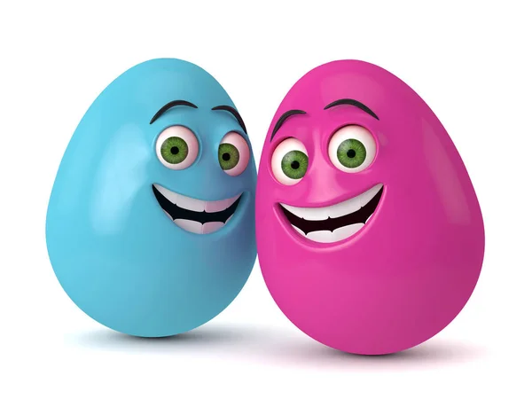 3d render of Easter cartoon eggs — Stock Photo, Image