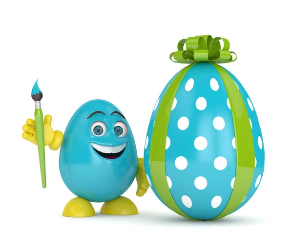 3d renderizado de huevo de dibujos animados de Pascua — Foto de Stock