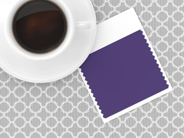 Rendering 3d di caffè e carta campione ultravioletta — Foto Stock