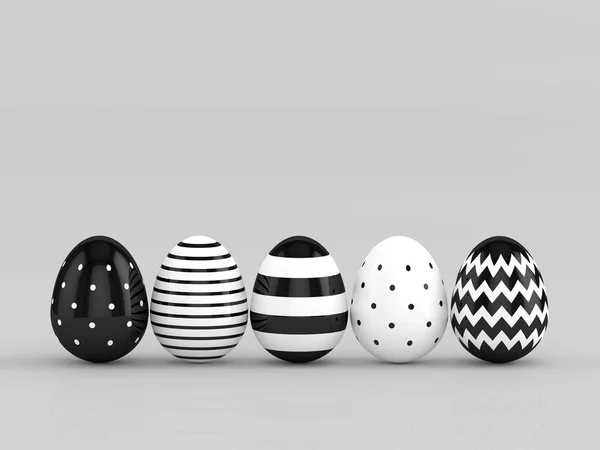 Rendering 3d delle uova di Pasqua in fila — Foto Stock