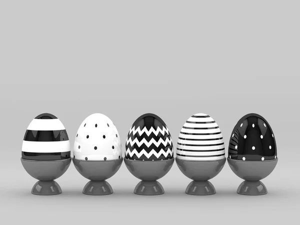 Τρισδιάστατη απεικόνιση του Πασχαλινά αυγά σε σειρά — Φωτογραφία Αρχείου