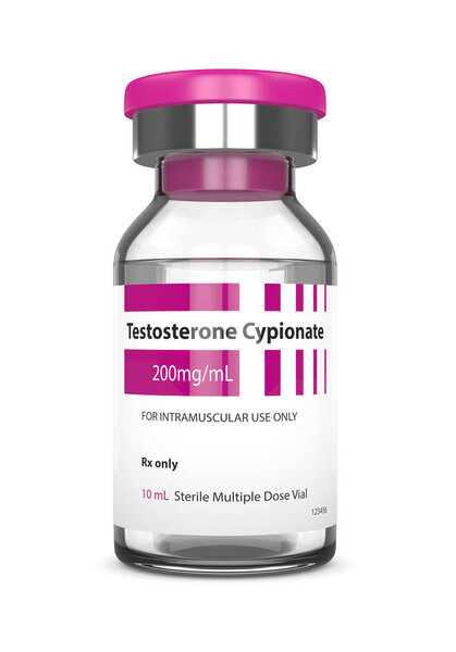 3D рендеринг тестостерона ципионат над белым
