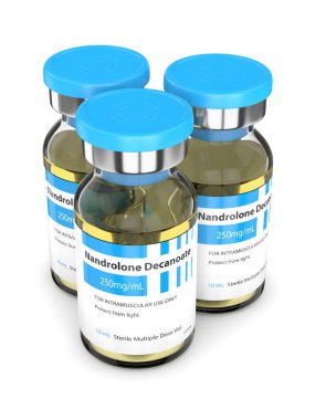 3d render of nandrolone decanoate vials clipart