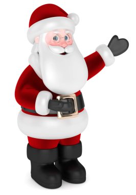 Noel Baba 'nın 3D görüntüsü beyazın üzerinde