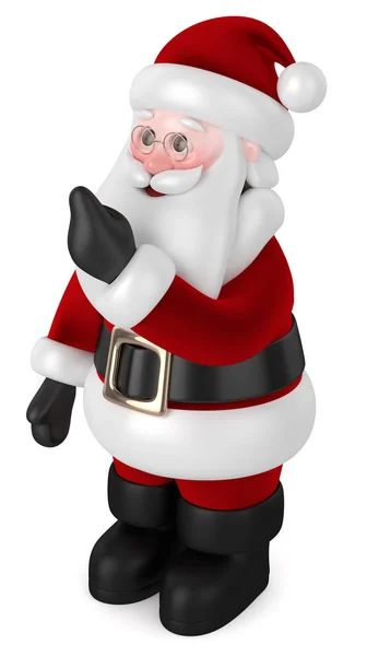 3d renderizado de Santa Claus apuntando a algo sobre blanco —  Fotos de Stock