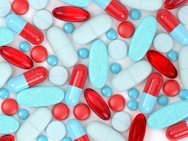 3d render of pills, tablets and capsules — Stock Photo, Image