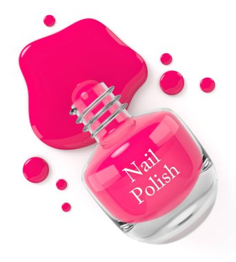 Beyaz üzerine dökülen 3 boyutlu oje.