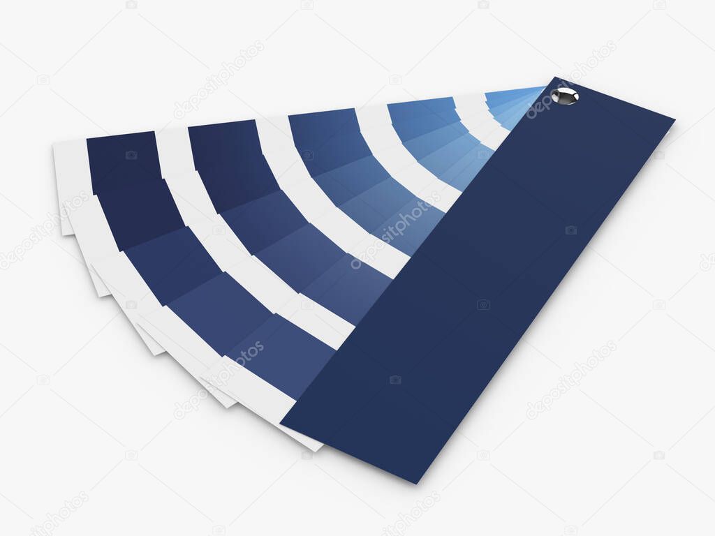 3d render of  classic blue color palette guide