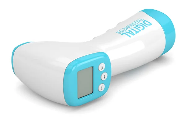 Darstellung Von Digitalem Infrarot Touch Thermometer Auf Weißem Hintergrund — Stockfoto
