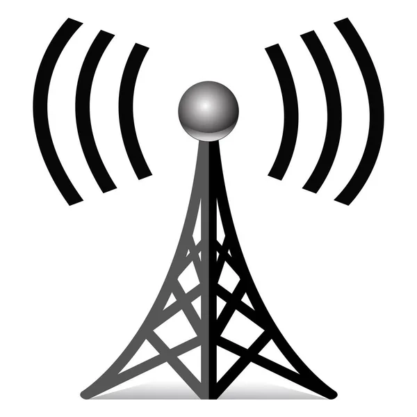 Drahtlose Antenne auf weißem Hintergrund — Stockvektor