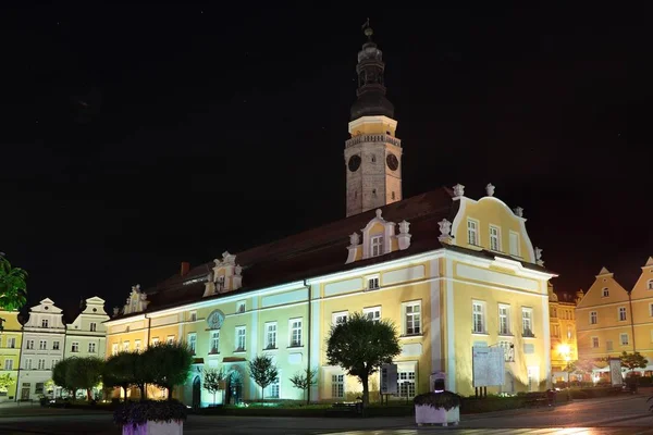 Rathaus Boleslawiec Stadt Polen Bei Nacht — Stockfoto