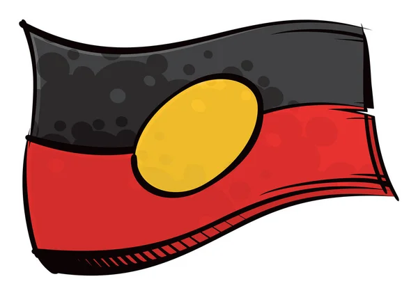 Australische Aborigines Vlag Gemaakt Graffiti Verf Stijl — Stockvector