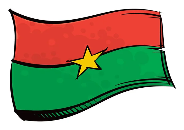 Bemalte Flagge Burkina Fasos Weht Wind — Stockvektor