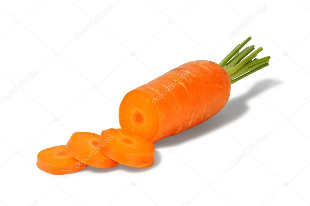 One Carrot on White Background