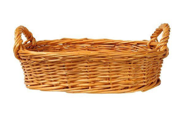 Wicker basket on white