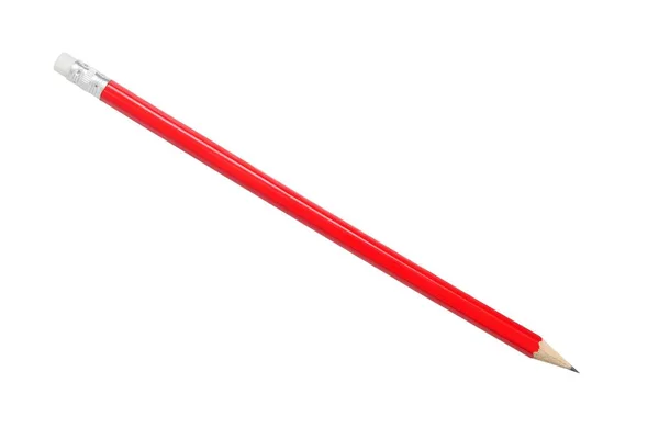 Red pencil on white — Stock Photo, Image